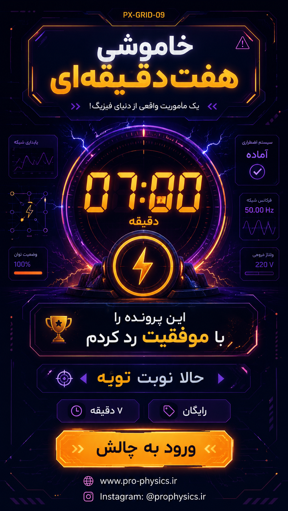 کارت ۳ - خاموشی هفت‌دقیقه‌ای